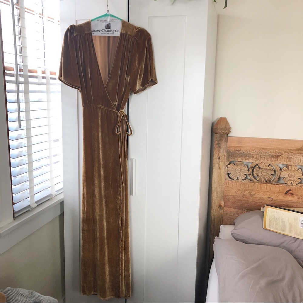 Reformation velvet wrap dress